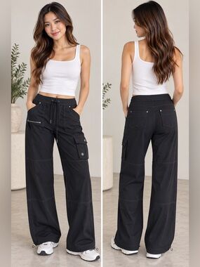 Athleta Bettona Boyfriend Cargo Pants Black Size S